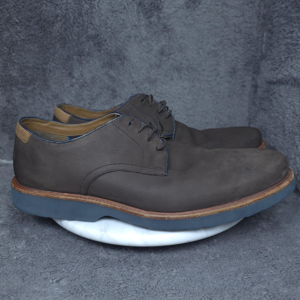 Clarks Shoes Mens Size 12 Brown Leather Lace Up Low Top Casual Comfort Sneakers